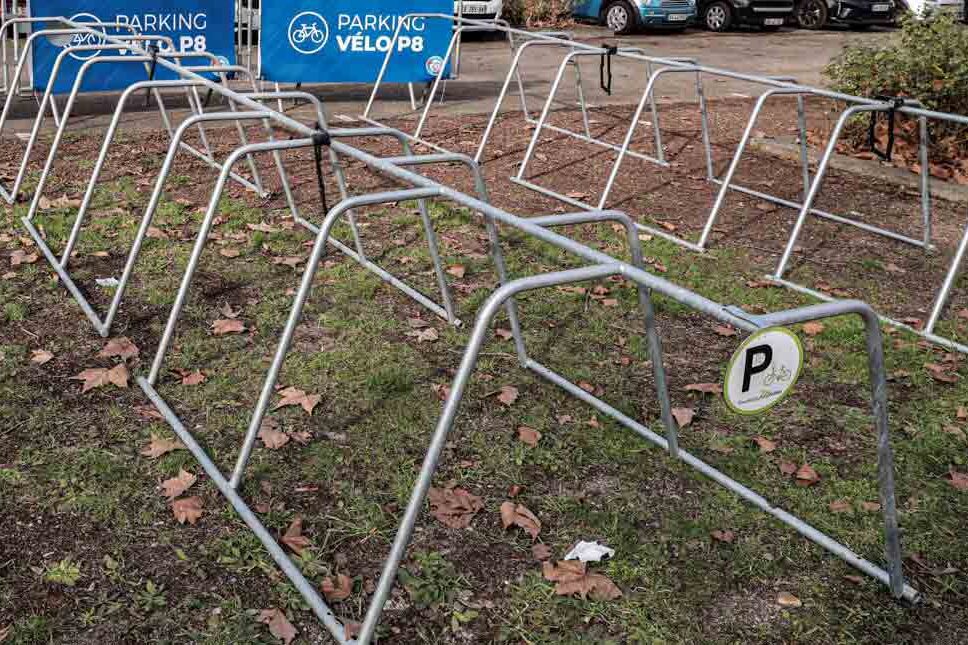 Temporary bike parking for the Top 14 using ALTAO® Mobile racks