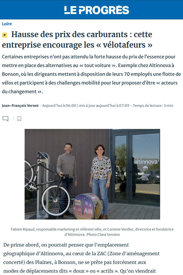 La Tribune, Le Progrès - article Altinnova