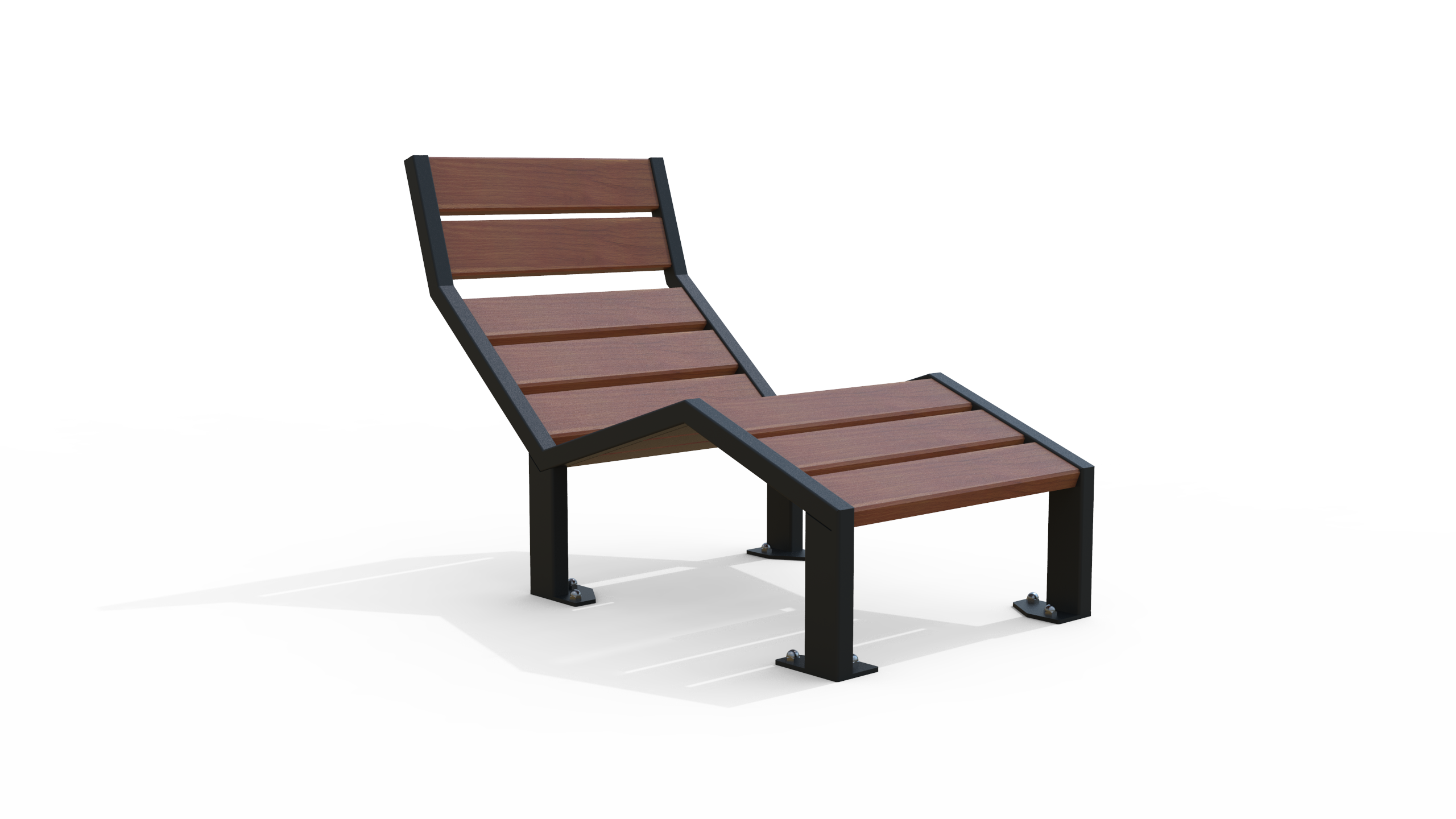 Chaise longue bois metal