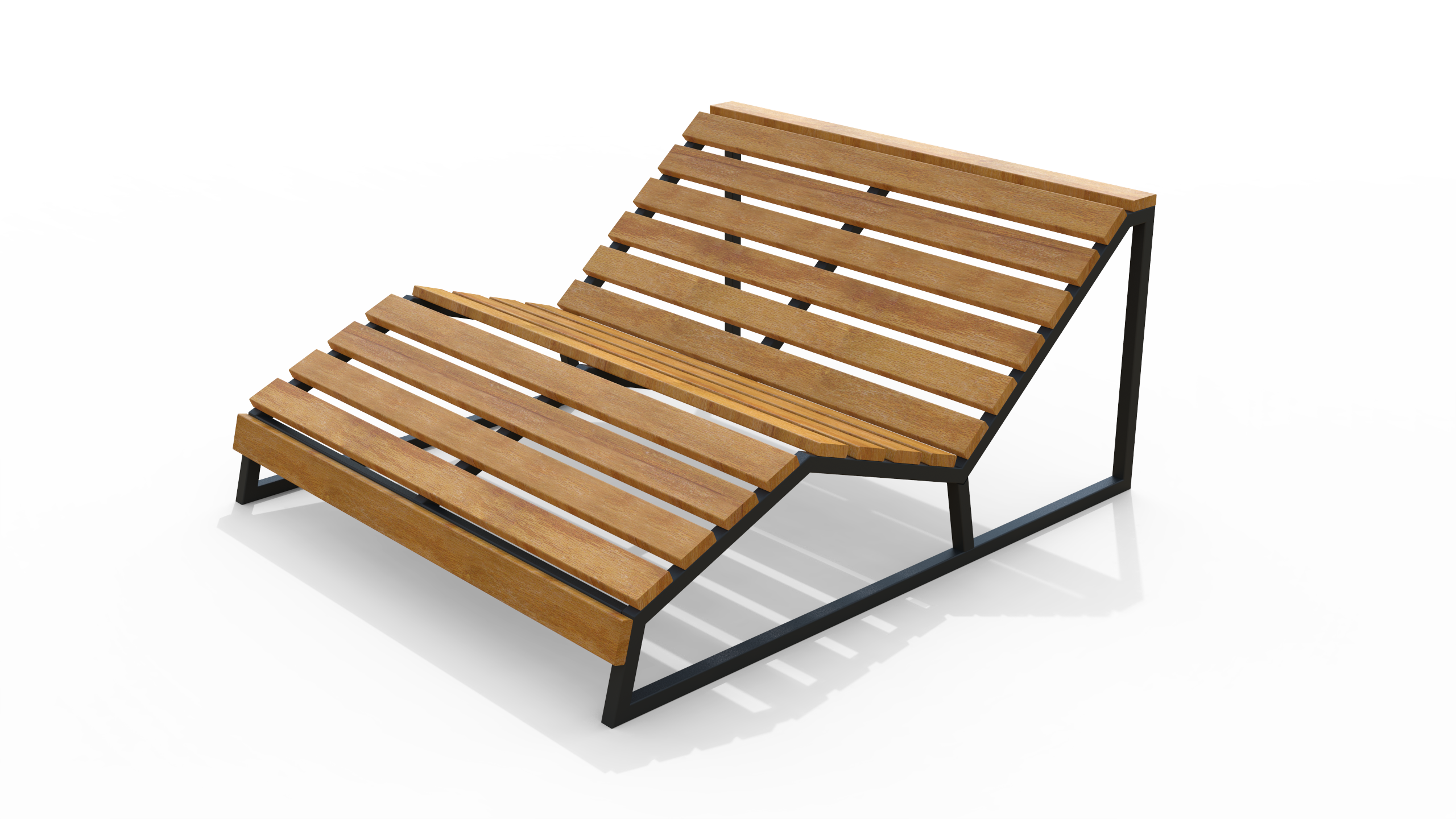 Grande chaise longue LIGNIS bois metal